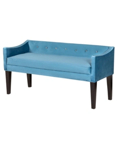 Leffler Home Juliette Crystal Tufted Upholstered Bench In Medium Blue