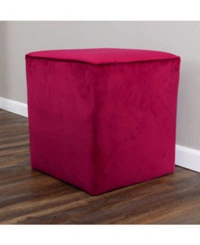 Leffler Home Harper Upholstered Cube Ottoman In Pink
