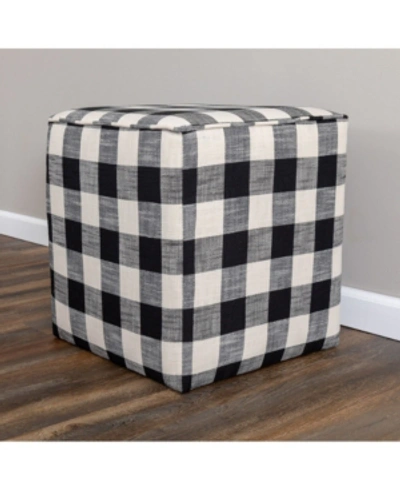 Leffler Home Harper Upholstered Cube Ottoman In Black-white