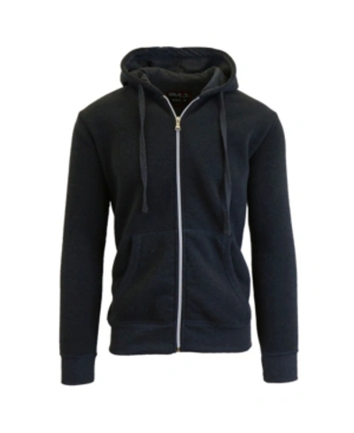 Galaxy By Harvic Men's Full Zip Fleece Hooded Sweatshirt In Black