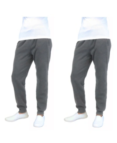 Galaxy By Harvic Men's 2-packs Slim-fit Fleece Jogger Sweatpants In Charcoal X 2