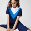 LACOSTE WOMEN'S LACOSTE STRAIGHT FIT COLOURBLOCK FLOWY AND LIGHTWEIGHT POLO
