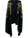 BALMAIN EMBROIDERED WOOL CAPE