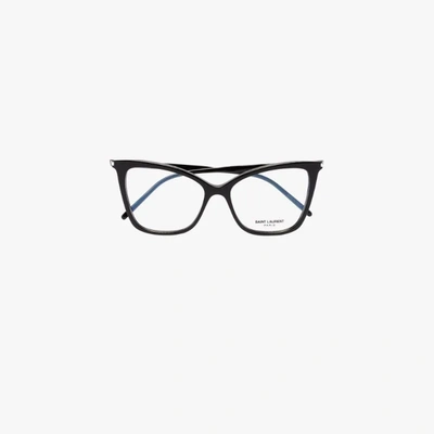 Saint Laurent Cat-eye Acetate Optical Glasses In Black