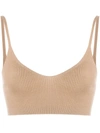 CASHMERE IN LOVE RIBBED-KNIT CROPPED TOP