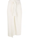 CASHMERE IN LOVE RIBBED-KNIT WRAP SKIRT