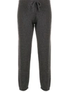 CASHMERE IN LOVE RIBBED-KNIT TRACK PANTS