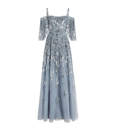 Zuhair Murad Sequin-embellished Chimera Dress In Light Blue