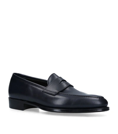George Cleverley George Full-grain Leather Penny Loafers In Black