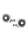 MONTBLANC STAINLESS STEEL AND MOTHER-OF-PEARL STAR CUFFLINKS,16036472