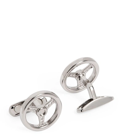 Chopard Racing Steering Wheel Stainless Steel Cufflinks In Silver