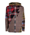 MCQ BY ALEXANDER MCQUEEN MCQ PATCHWORK CHECK HOODED SHIRT,16062528