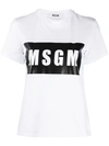 Msgm Box Logo T-shirt In White In White