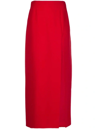 Gucci Slit Detail A-line Skirt In Red
