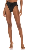 Weworewhat Riviera Front-tie High-waisted Bikini Bottoms In Black