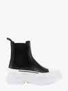 Alexander Mcqueen Black Nappa Leather Tread Slick Ankle Boots In Black