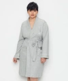 Ralph Lauren Plus Size Hartford Lounge Shawl Collar Knit Robe In White