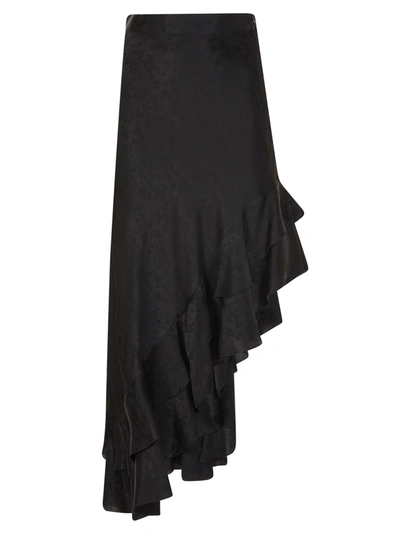 Wandering Asymmetric Skirt In Black