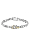 Lagos 18k Gold And Sterling Silver Newport Knot Bracelet With Diamonds In Silver