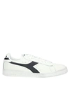 Diadora Black And White Leather Sneaker In White
