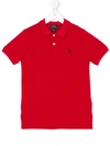 Polo Ralph Lauren Logo Embroidered Polo Shirt In Red