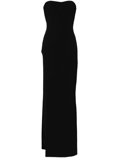 MONOT HIGH-SLIT STRAPLESS TUBE GOWN