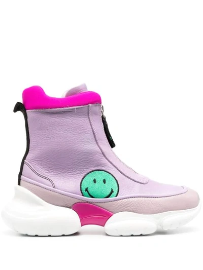 Joshua Sanders Hamlin Smile-patch Boots In Pink