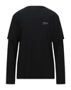 C2h4 Double Layer Long-sleeve Cotton T-shirt In Black