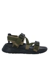 MOA MASTER OF ARTS MOACONCEPT WOMAN SANDALS MILITARY GREEN SIZE 7.5 SOFT LEATHER, TEXTILE FIBERS,11961631AS 9