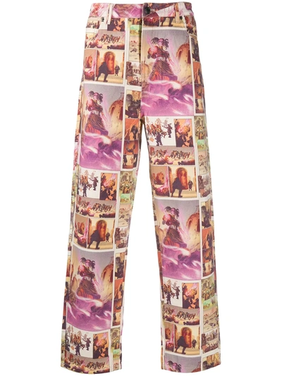 Daily Paper Comic Print Trousers In Neutrals