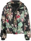 DAILY PAPER FLORAL PRINT PUFFER COAT