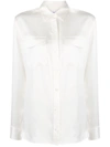 Equipment Signature Silk Satin Shirt In Nature White