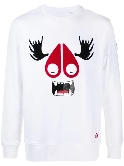 Moose Knuckles Moose Monster Print Jumper In White