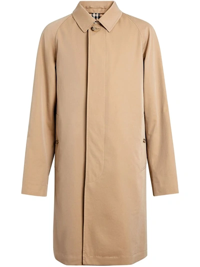 Burberry Camden Single-breasted Coat In Neutrals