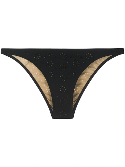 Tory Burch Broderie Anglaise Hipster Bikini Bottoms In Black