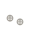 TORY BURCH CRYSTAL EMBELLISHED LOGO STUD EARRINGS