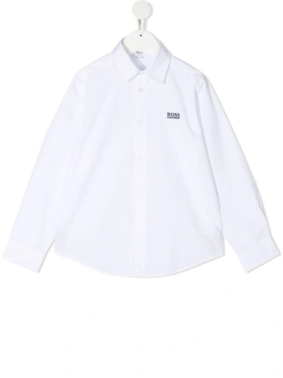 Hugo Boss Kids' Classic Buttoned Shirt In White