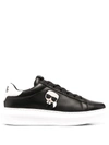 Karl Lagerfeld Leather Karl Head Patch Sneaker In Black
