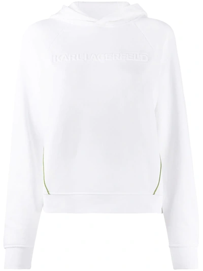 Karl Lagerfeld White Cotton Hoodie