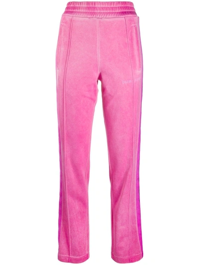 Palm Angels Dyed Logo-print Track Pants In Fuchsia