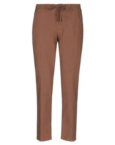 Briglia 1949 Tapered-leg Linen Trousers In Brown