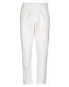 Pence Man Pants Ivory Size 36 Cotton, Elastane In White