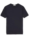 John Smedley Blue Cotton Sweater In Dark Blue