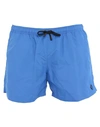 Marcelo Burlon County Of Milan Swimming Trunks With Embroidery In Bright Blue