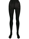 Dolce & Gabbana Lace Panel Tights In Black