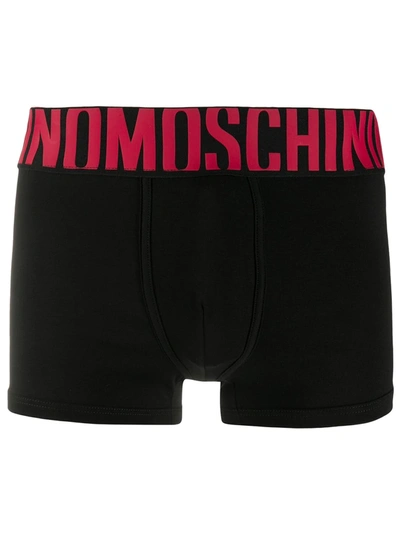 Moschino Logo Waistband Boxers In Black