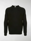 Saint Laurent Logo Patch Cashmere Jumper In Black