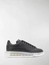 Alexander Mcqueen Mens Black Show Transparent-sole Leather Trainers 8 In Black
