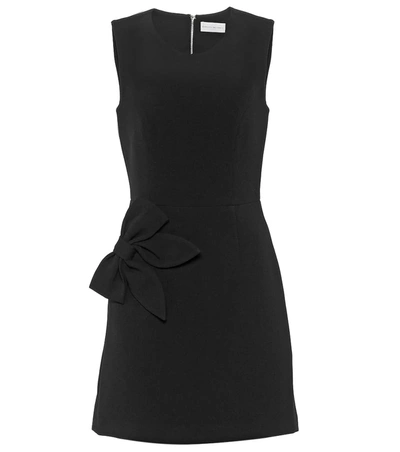 Rebecca Vallance Barbie Bow-embellished Crepe Mini Dress In Black