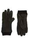 POLO RALPH LAUREN ICONIC RIBBED CUFF TOUCHSCREEN LEATHER GLOVES,PG0094